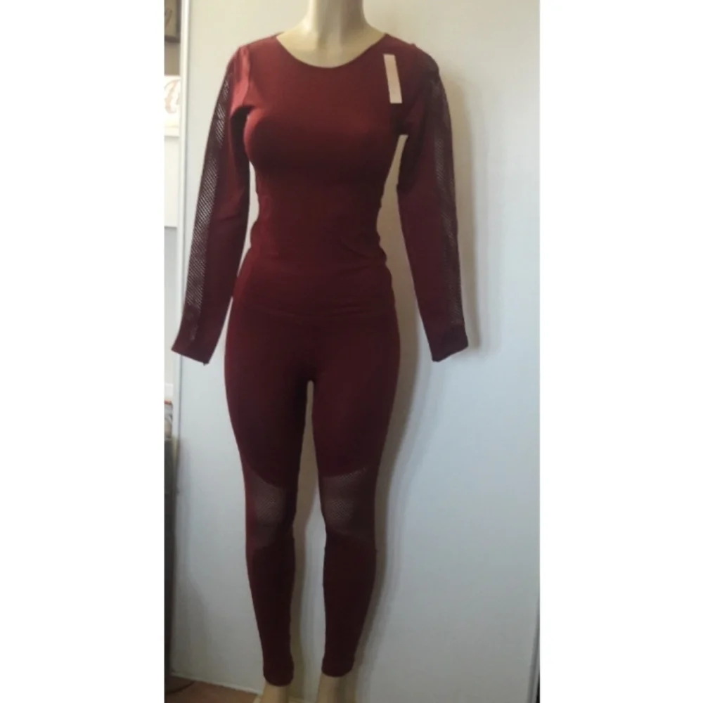 New Seamless gym yoga leggings & Top Set One size - Picture 2 of 9